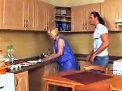 Mature Blonde Mom Fucked By Young Guy In Kitchen Porn A6