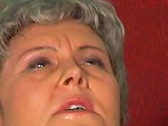 Granny Rolls Her Eyes Because A Big Cock Is Stuck In Her Ass